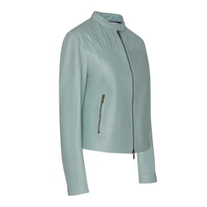 Cheap Fratelli Rossetti Aqua Green Nappa Leather Jacket | Emerald
