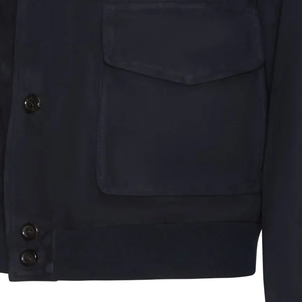 Shop Fratelli Rossetti Blue Suede Jacket | Navy blue