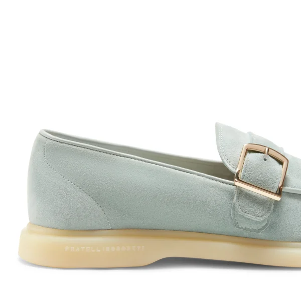 Shop Fratelli Rossetti Mocassino Donna In Suede- Sage