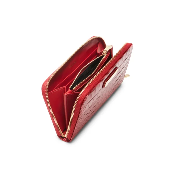 Clearance Fratelli Rossetti Portafoglio Zip Around In Pelle- Cherry red