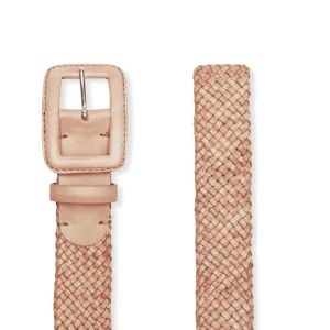 Shop Fratelli Rossetti Women's Woven Leather Belt | Powder pink
