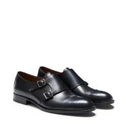 Discount Fratelli Rossetti Leather Double-buckle Derby Shoe | Black