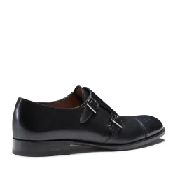 Discount Fratelli Rossetti Leather Double-buckle Derby Shoe | Black