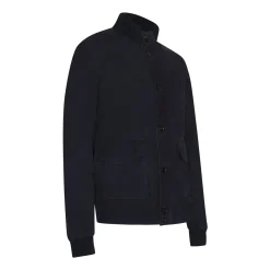 Shop Fratelli Rossetti Blue Suede Jacket | Navy blue