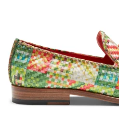 Sale Fratelli Rossetti Brera Loafer In Green Embroidered Fabric | Emerald