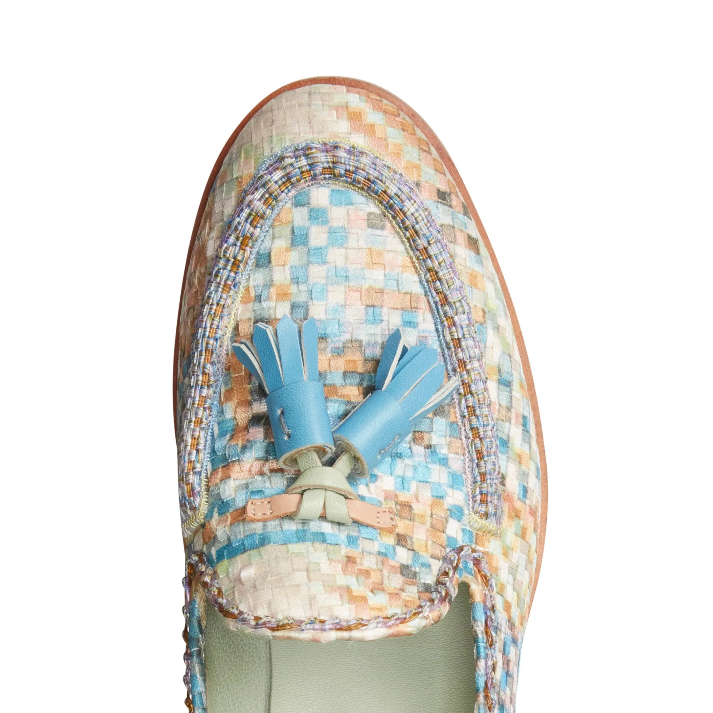 Sale Fratelli Rossetti Brera Loafer In Embroidered Fabric | Light blue