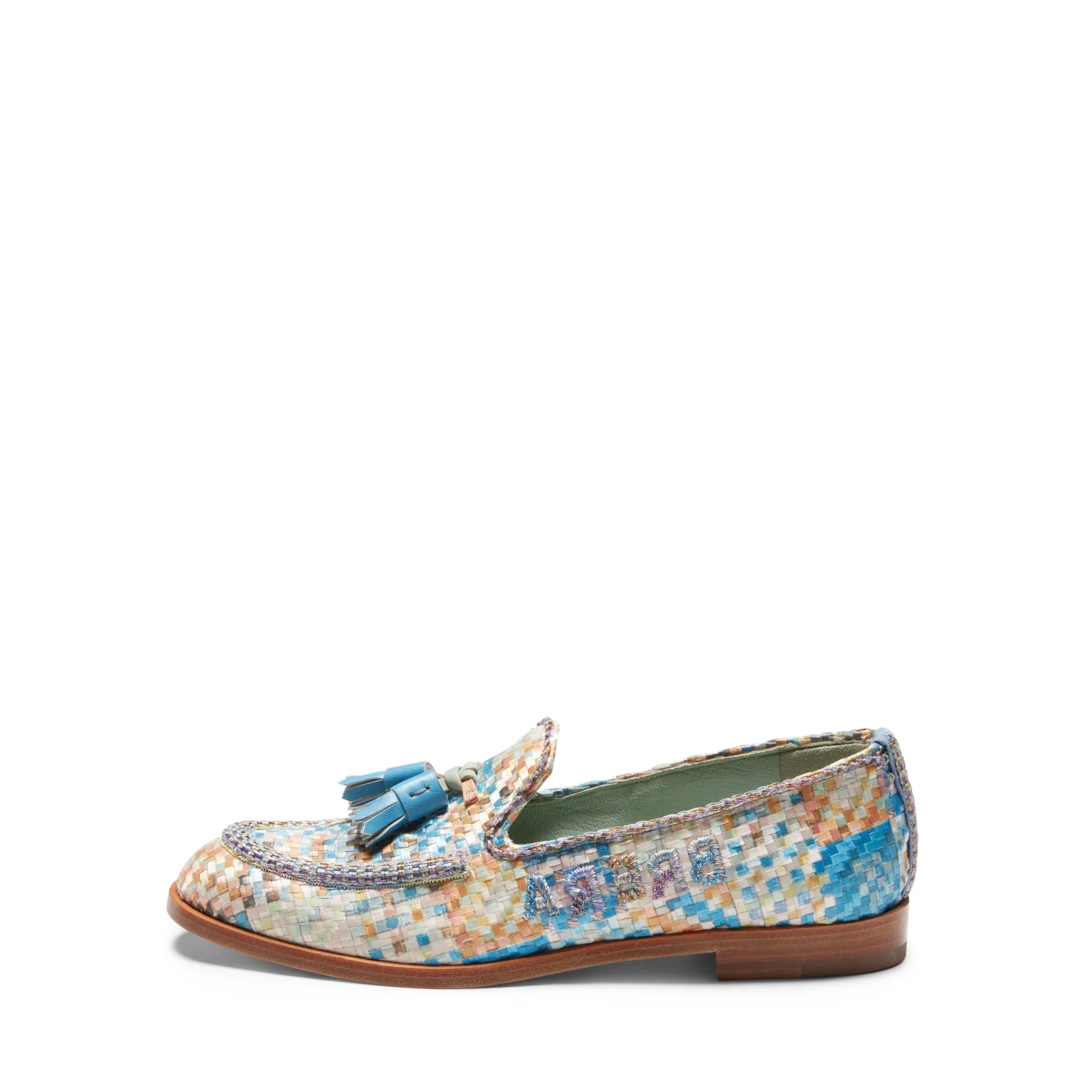 Sale Fratelli Rossetti Brera Loafer In Embroidered Fabric | Light blue