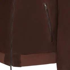 Shop Fratelli Rossetti Suede Bomber Jacket | Brown