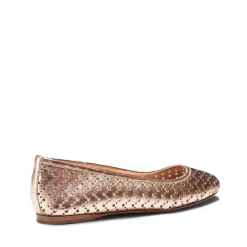 Best Fratelli Rossetti Gold Leather Ballet Flat | Rose gold