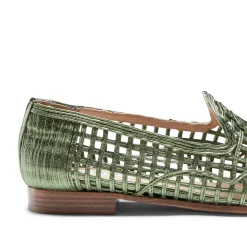 Clearance Fratelli Rossetti Green Woven Slipper | Verde