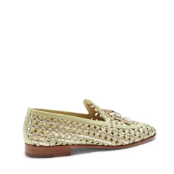 Store Fratelli Rossetti Woven Leather Brera Loafer | Lime green