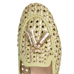 Store Fratelli Rossetti Woven Leather Brera Loafer | Lime green