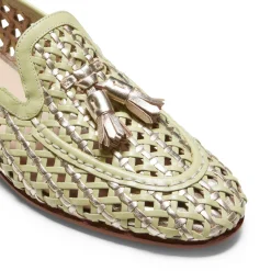 Store Fratelli Rossetti Woven Leather Brera Loafer | Lime green
