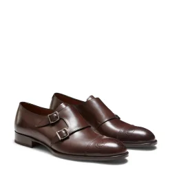 Best Sale Fratelli Rossetti Leather Double-buckle Derby Shoe | Mahogany