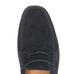 Fashion Fratelli Rossetti Mocassino Driver In Suede- Navy blue