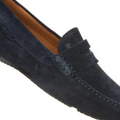 Fashion Fratelli Rossetti Mocassino Driver In Suede- Navy blue
