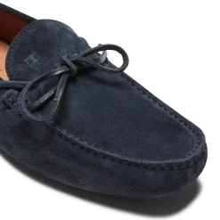 Discount Fratelli Rossetti Mocassino Driver Uomo In Suede- Navy blue