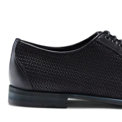 Flash Sale Fratelli Rossetti Woven Leather Lace-up Shoe | Navy blue