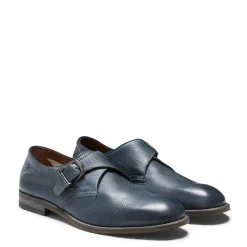Cheap Fratelli Rossetti Blue Leather Double-buckle Derby Shoe | Ocean