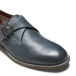 Cheap Fratelli Rossetti Blue Leather Double-buckle Derby Shoe | Ocean