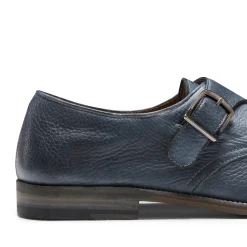 Cheap Fratelli Rossetti Blue Leather Double-buckle Derby Shoe | Ocean