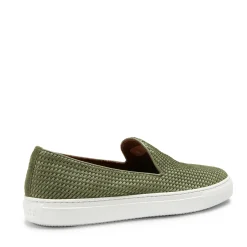 Clearance Fratelli Rossetti Green Woven Suede Slipper | Olive