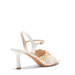 Store Fratelli Rossetti Sandalo Donna Romantic Flower In Pelle- Ivory