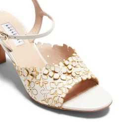 Store Fratelli Rossetti Sandalo Donna Romantic Flower In Pelle- Ivory