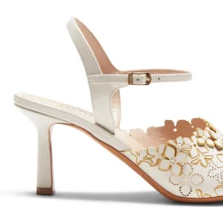 Store Fratelli Rossetti Sandalo Donna Romantic Flower In Pelle- Ivory