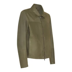 Store Fratelli Rossetti Green Suede Jacket | Seaweed