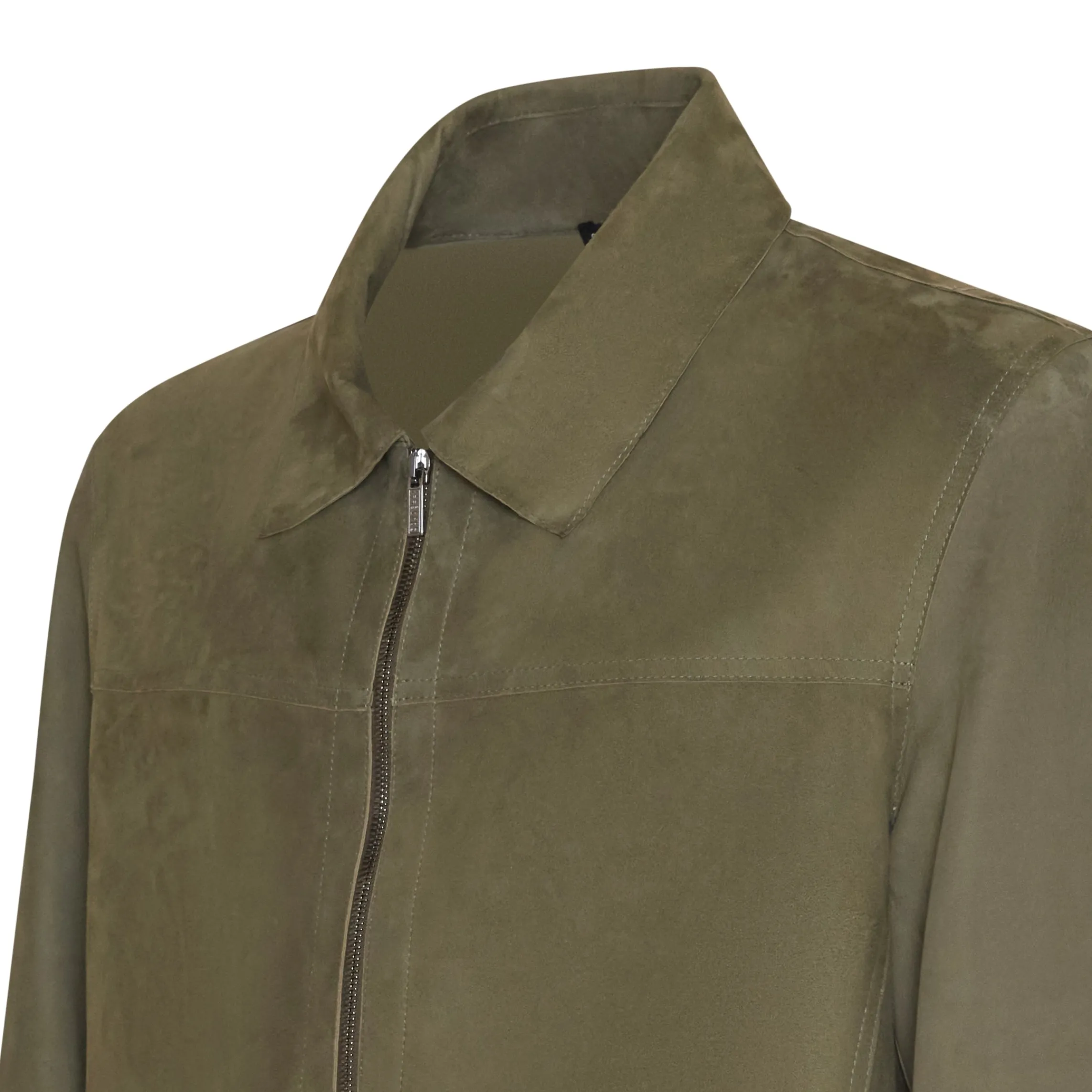 Store Fratelli Rossetti Green Suede Jacket | Seaweed