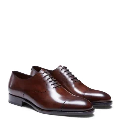 Outlet Fratelli Rossetti Smooth Black Leather Oxford Shoe | Chestnut