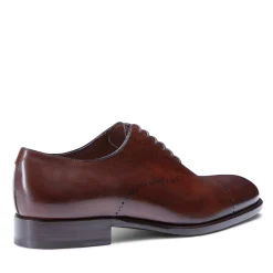 Outlet Fratelli Rossetti Smooth Black Leather Oxford Shoe | Chestnut