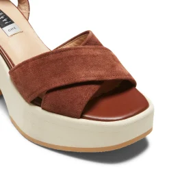 Cheap Fratelli Rossetti Suede Wedge Sandal | Cognac