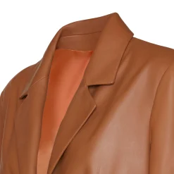 Hot Fratelli Rossetti Nappa Leather Blazer With Contrasting Edging | Tan