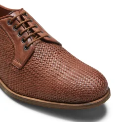 Flash Sale Fratelli Rossetti Woven Leather Lace-up Shoe | Tobacco Brown