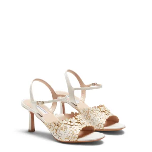 Store Fratelli Rossetti Sandalo Donna Romantic Flower In Pelle- Ivory
